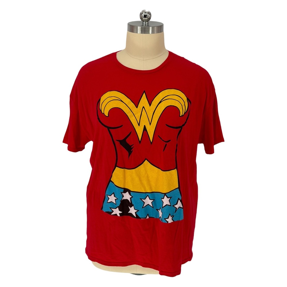 Wonder Woman Graphic T-Shirt Red 100% Cotton Costume Print 3XL